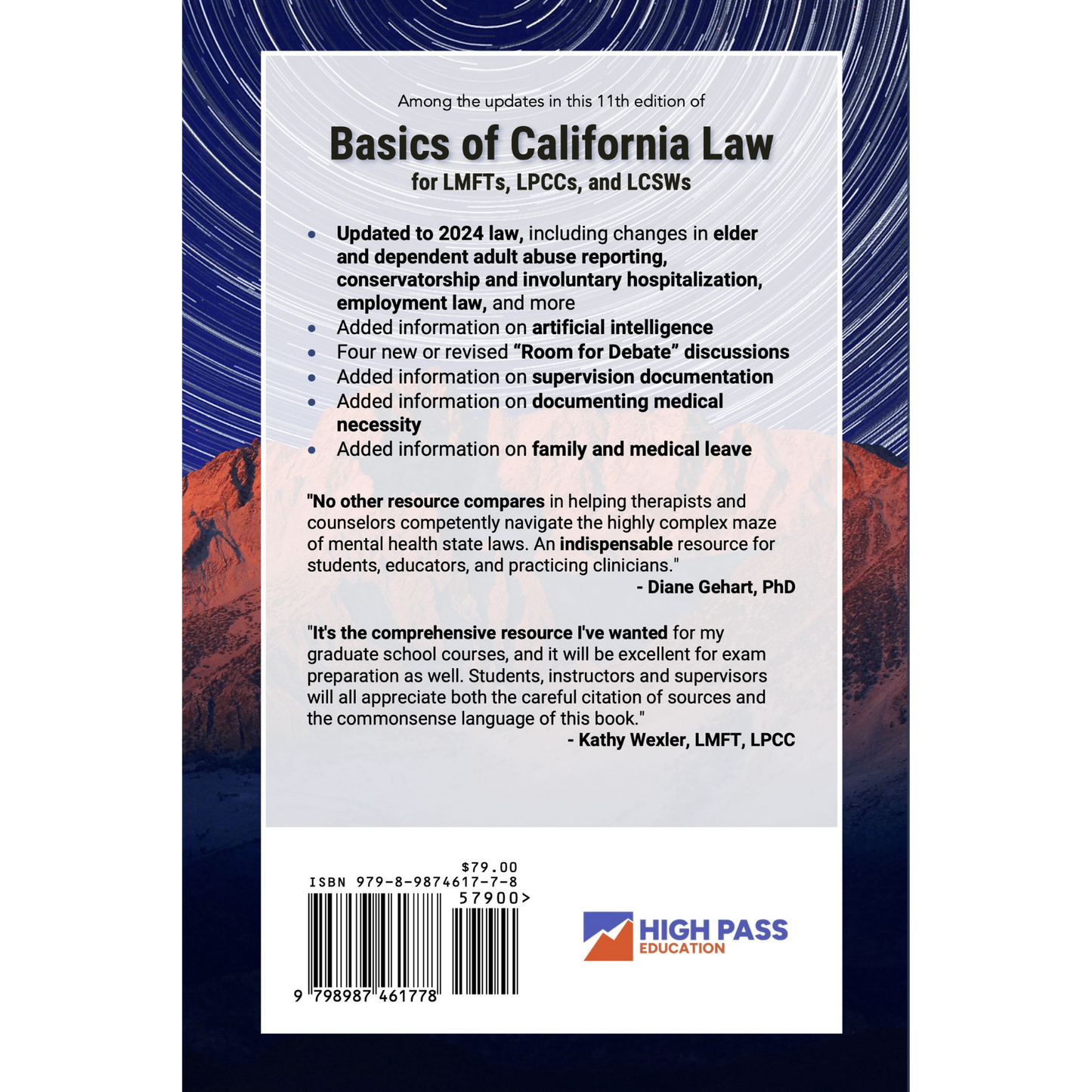 
                  
                    Basics of California Law for LMFTs, LPCCs, and LCSWs, 11th ed
                  
                