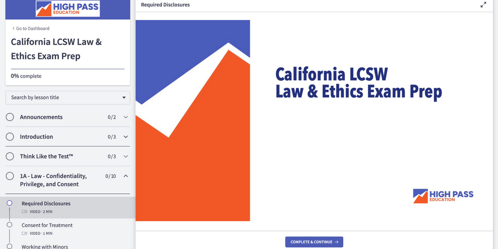 
                  
                    California LCSW Law & Ethics Exam Prep
                  
                