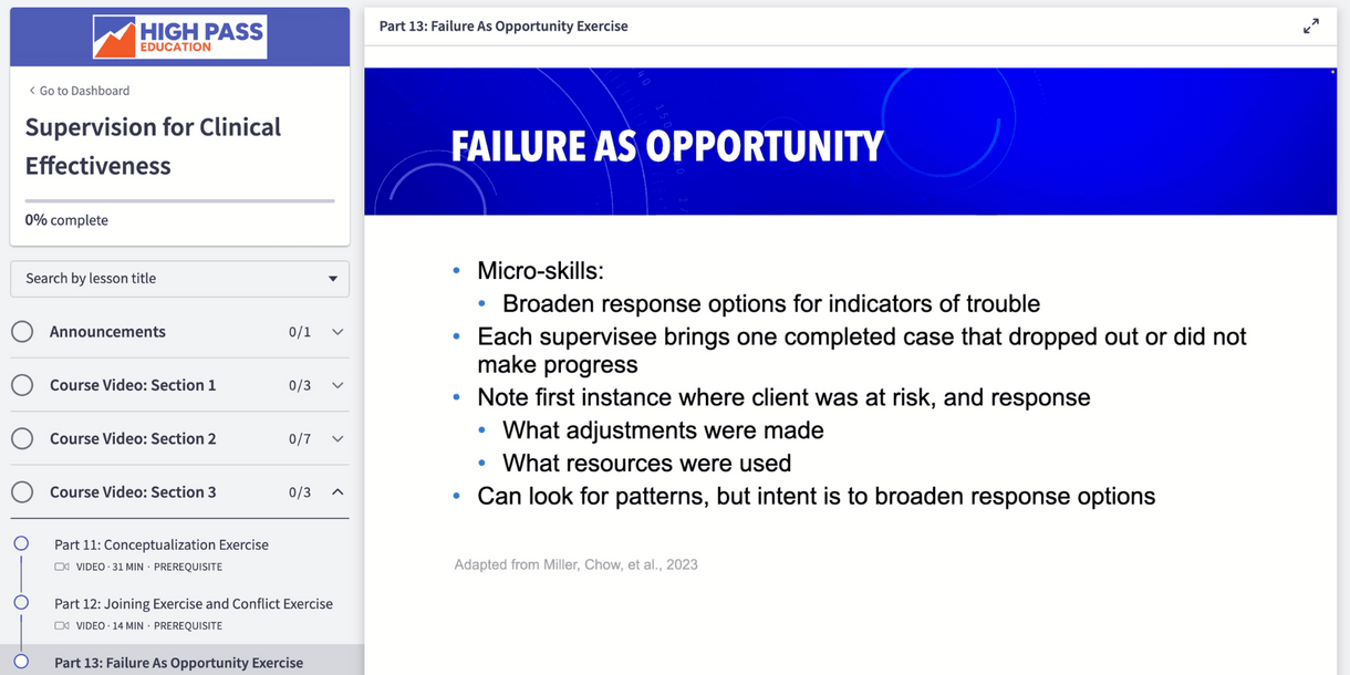 Supervision For Clinical Effectiveness High Pass Education